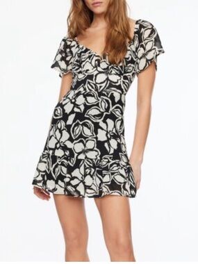Dynamite Floral Mini Flare Dress